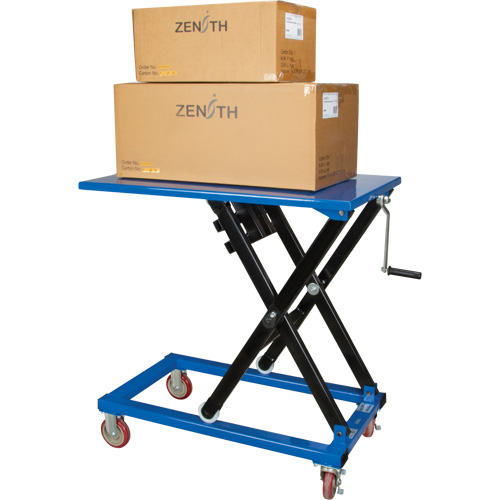 Manual Scissor Lift Table, 37-3/8" L x 23-5/8" W, Steel, 660 lbs. Capacity Seagulf Marine Industries Inc.