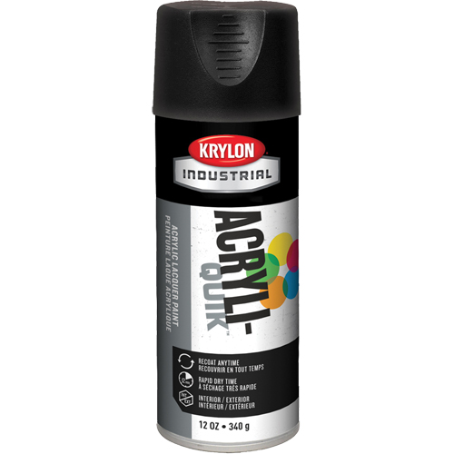 Industrial Acryli-Quik Lacquer, Black, Ultra-Flat, 12 oz., Aerosol Can Seagulf Marine Industries Inc.