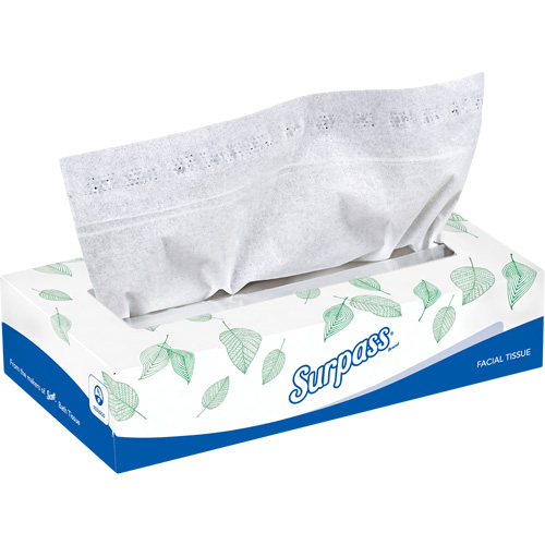 Surpass&reg; Facial Tissue, 2 Ply, 8.3" L x 7.8" W, 100 Sheets/Box Seagulf Marine Industries Inc.
