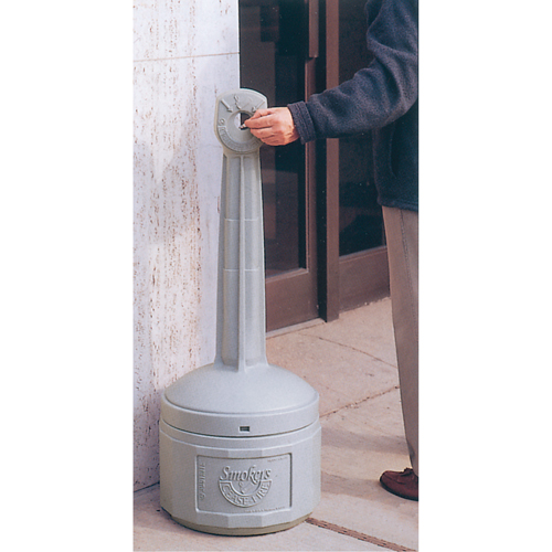 Smokers Cease-Fire&reg; Cigarette Butt Receptacle, Free-Standing, Plastic, 4 US gal. Capacity, 38-1/2" Height Seagulf Marine Industries Inc.