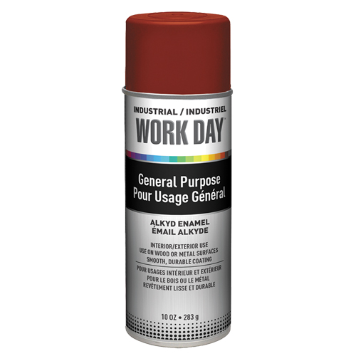 Peinture industrielle Work Day, Rouge, Tr&egrave;s mat, 10 oz, Canette a&eacute;rosol Seagulf Marine Industries Inc.