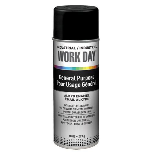 Industrial Work Day Paint, Black, Very Flat, 10 oz., Aerosol Can Seagulf Marine Industries Inc.