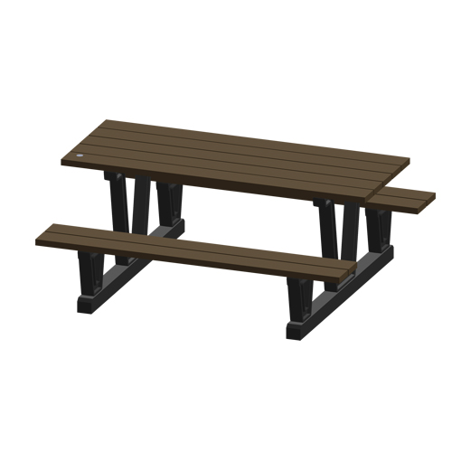 Tables de pique-nique d'ext&eacute;rieur en plastique recycl&eacute;, 72" lo x 60-5/16" la, Noyer Seagulf Marine Industries Inc.