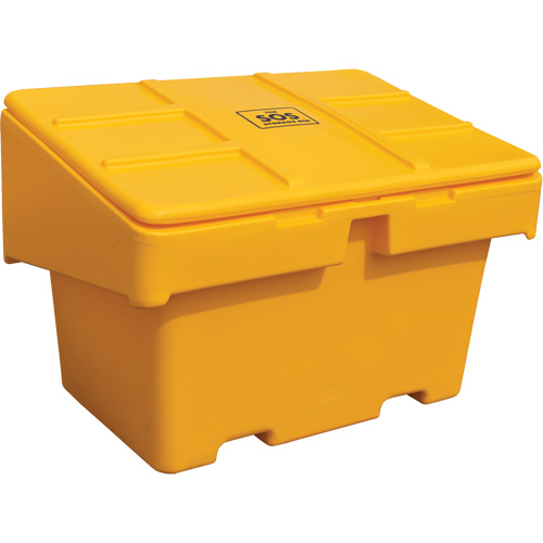 Salt Sand Container SOS, With Hasp, 48" x 33" x 34", 18.5 cu. Ft., Yellow Seagulf Marine Industries Inc.