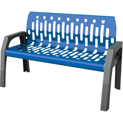Bancs Stream, Acier, 48" lo x 25" la x 34" h, Bleu Seagulf Marine Industries Inc.