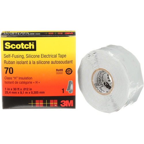 Scotch&reg; Self-Fusing Silicone Rubber Electrical Tape, 25.4 mm (1") x 9 m (30'), Grey, 12 mils Seagulf Marine Industries Inc.