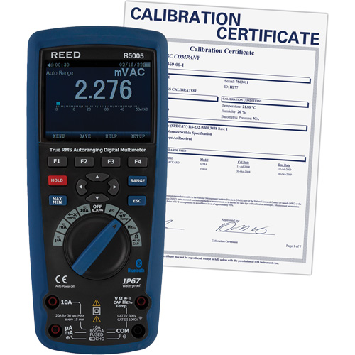 Multim&egrave;tre industriel num&eacute;rique v. e. v. avec certificat de calibration, Tension c.a./c.c., Courant c.a./c.c. Seagulf Marine Industries Inc.