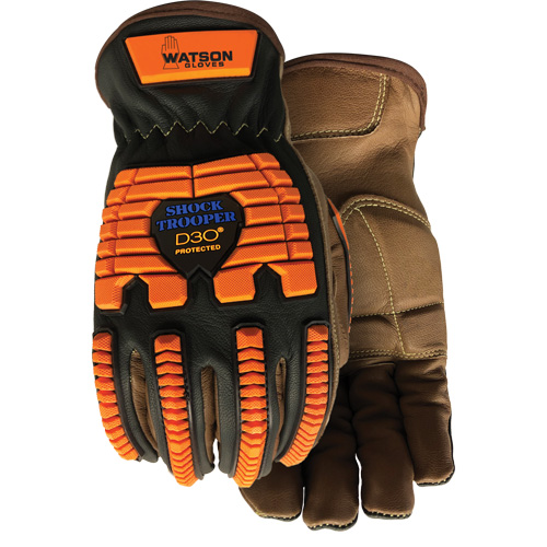 Gants antichocs Drill Sergeant, Grand, Paume en Cuir fleur, Poignet &agrave; enfiler Seagulf Marine Industries Inc.
