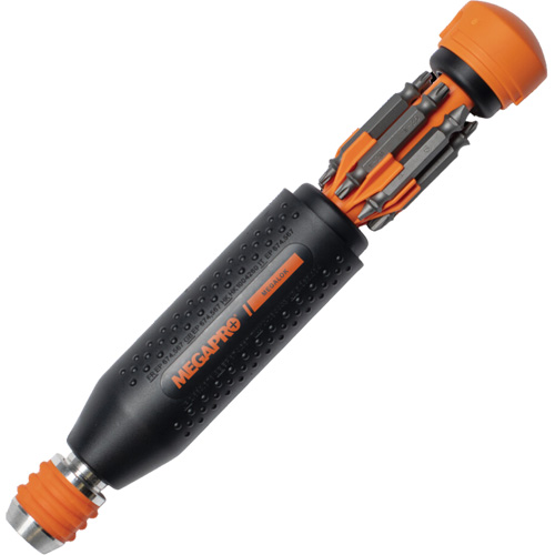 Original MEGALOK 15-in-1 Multi-Bit Screwdriver, 6-3/10" L, Textured Handle Seagulf Marine Industries Inc.