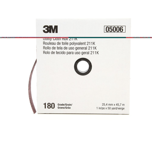 Utility Roll 211K, Aluminum Oxide, 1" W x 150' L, 180 Grit Seagulf Marine Industries Inc.