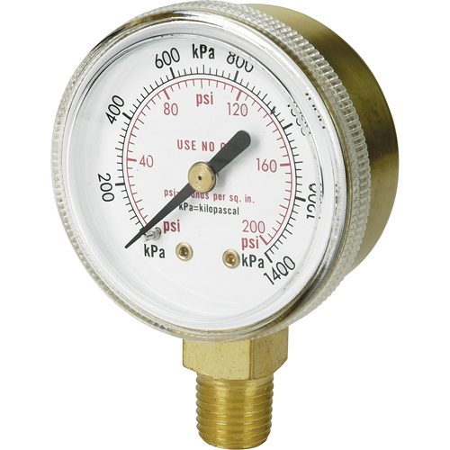 Manom&egrave;tres en laiton,  2", 100 psi, Fixation inf&eacute;rieure, Analogique Seagulf Marine Industries Inc.