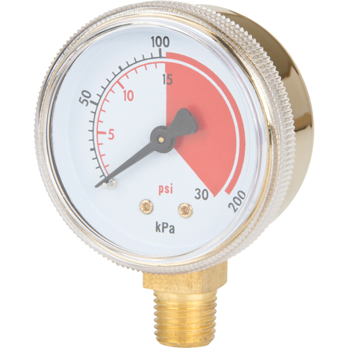 Brass Gauge, 2" , 30 psi, Bottom Mount, Analogue Seagulf Marine Industries Inc.