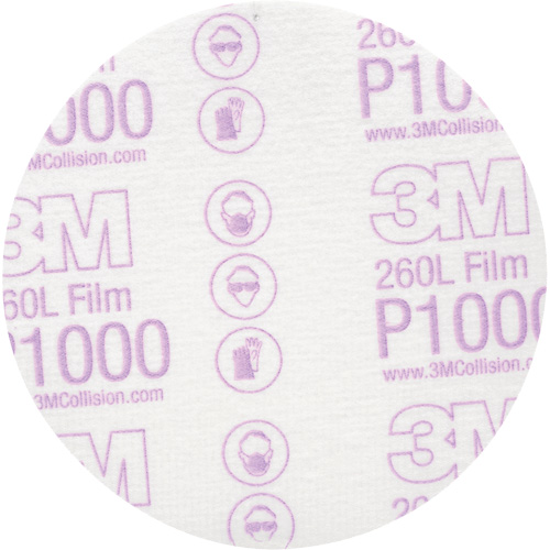 Hookit Finishing Film Disc, 5" Dia., P1000 Grit, Aluminum Oxide Seagulf Marine Industries Inc.