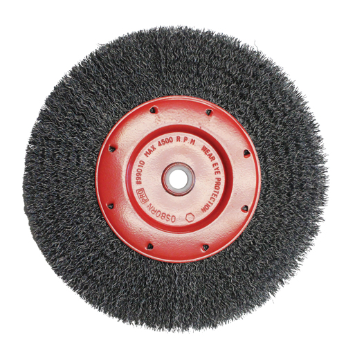 Economy Crimped Wire Wheel Brushes - Narrow Face, 8" Dia., 0.014 Fill, 2" Arbor Seagulf Marine Industries Inc.