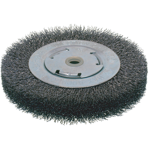 Brosses &eacute;conomiques &agrave; fils cr&ecirc;p&eacute;s - Face large, 8" dia., Fils 0.014, Arbre 2" Seagulf Marine Industries Inc.