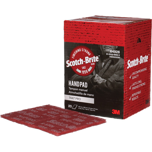 Scotch-Brite 7447 Hand Pads, Aluminum Oxide, 9" x 6", Very Fine Grit Seagulf Marine Industries Inc.
