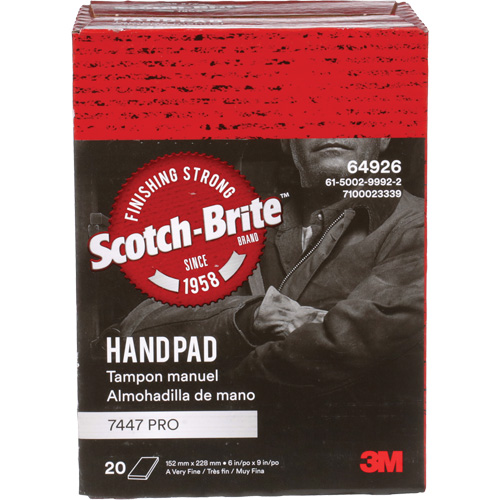 Scotch-Brite 7447 Hand Pads, Aluminum Oxide, 9" x 6", Very Fine Grit Seagulf Marine Industries Inc.