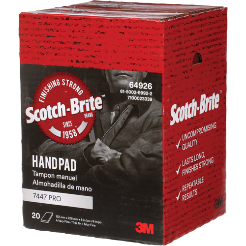 Scotch-Brite 7447 Hand Pads, Aluminum Oxide, 9" x 6", Very Fine Grit Seagulf Marine Industries Inc.