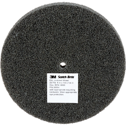 Meule unitaris&eacute;e EXL Scotch-Brite, 5" x 1/2", Arbre de 1/4", Grain de Fin, Carbure de silicium Seagulf Marine Industries Inc.