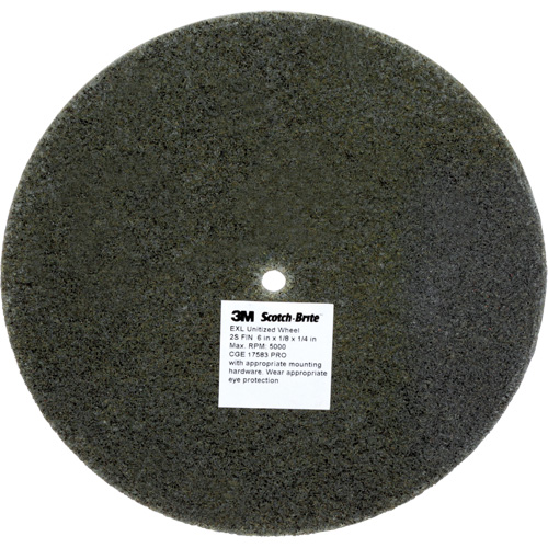 Meule unitaris&eacute;e EXL Scotch-Brite, 6" x 1/8", Arbre de 1/4", Grain de Fin, Carbure de silicium Seagulf Marine Industries Inc.