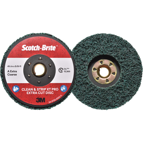 Disque extra coupe  Clean and Strip  XT Pro Scotch-Brite, 4-1/2" dia., Grain Extra grossier, Oxyde d'aluminium Seagulf Marine Industries Inc.