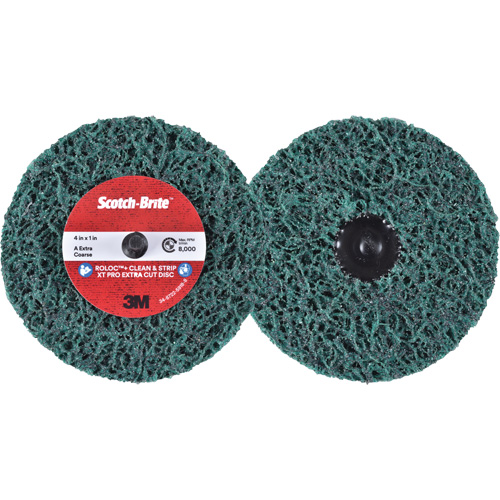 Disque extra coupe  Clean and Strip  XT Pro Roloc Scotch-Brite, 4" dia., Grain Extra grossier, Oxyde d'aluminium Seagulf Marine Industries Inc.