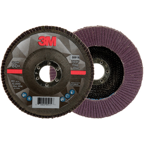 Disque &agrave; lamelles &agrave; changement rapide 769F, 5" x 7/8", Type 27, Grain 80+, C&eacute;ramique Seagulf Marine Industries Inc.