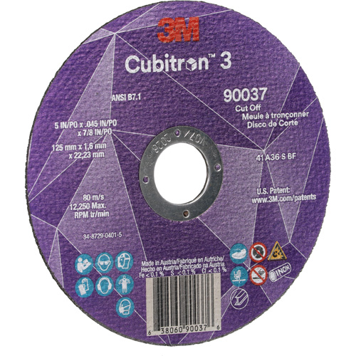 Cubitron 3 Cut-Off Wheel, 5" x 0.045", 7/8" Arbor, Type 1, Ceramic, 12250 RPM Seagulf Marine Industries Inc.