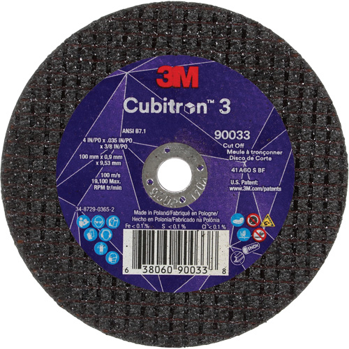 Cubitron 3 Cut-Off Wheel, 4" x 0.035", 3/8" Arbor, Type T1, Ceramic, 21000 RPM Seagulf Marine Industries Inc.