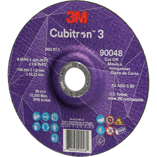 Cubitron 3 Cut-Off Wheel, 6" x 0.045", 7/8" Arbor, Type T27, Ceramic, 10200 RPM Seagulf Marine Industries Inc.