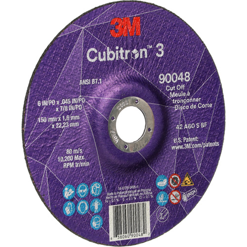 Cubitron 3 Cut-Off Wheel, 6" x 0.045", 7/8" Arbor, Type T27, Ceramic, 10200 RPM Seagulf Marine Industries Inc.