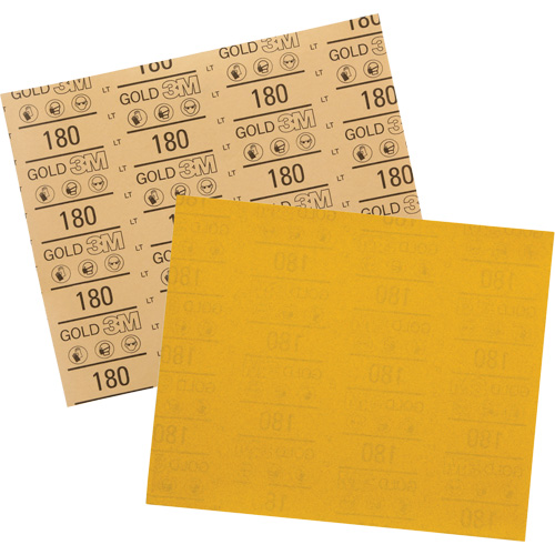 Gold Abrasive Sheet 12545, 9" x 11", 180 Grit, Aluminum Oxide Seagulf Marine Industries Inc.
