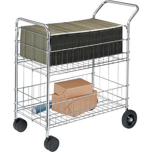 Chariots &agrave; courrier en fil m&eacute;tallique, 200 lb Capacit&eacute;, Chrome, 19" p x 30" la x 39-1/4" h, Chrom&eacute; Seagulf Marine Industries Inc.