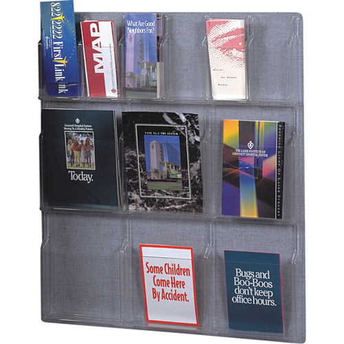 Literature Displays, Wall Mount, 6 Slots, Plastic, 30" W x 34-3/4" D x 34-3/4" H Seagulf Marine Industries Inc.