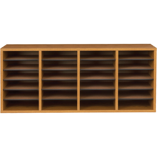 Casier &agrave; compartiments r&eacute;glable pour documentation, Stationnaire, 24 fentes, Bois, 39-1/4" la x 11-3/4" p x 16-1/4" h Seagulf Marine Industries Inc.