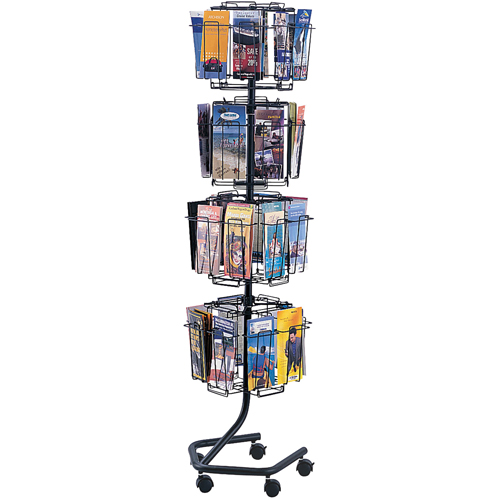 Literature Display Racks - Rotary Floor Displays, Rotating, 32 Slots, Wire Mesh, 15" W x 15" D x 60" H Seagulf Marine Industries Inc.