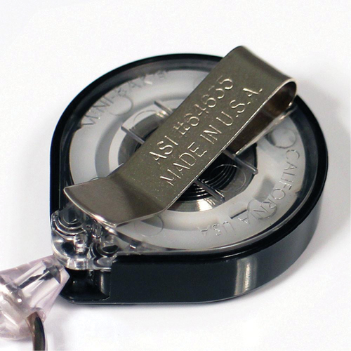Retractable Mini-Bak&reg; ID Badge Holders, Plastic, 36" Cable, Belt Clip Attachment Seagulf Marine Industries Inc.