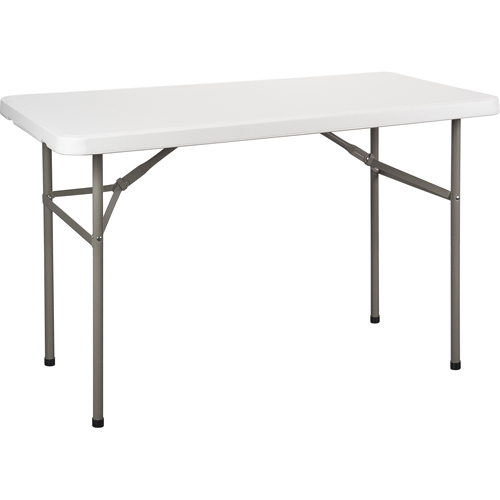 Folding Table, Rectangular, 48" L x 24" W, Polyethylene, White Seagulf Marine Industries Inc.