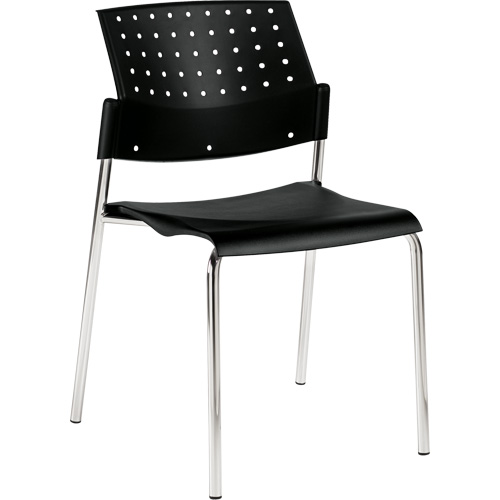 Chaise sans accoudoirs empilables, Plastique, Hauteur 33", Capacit&eacute; 300 lb, Noir Seagulf Marine Industries Inc.