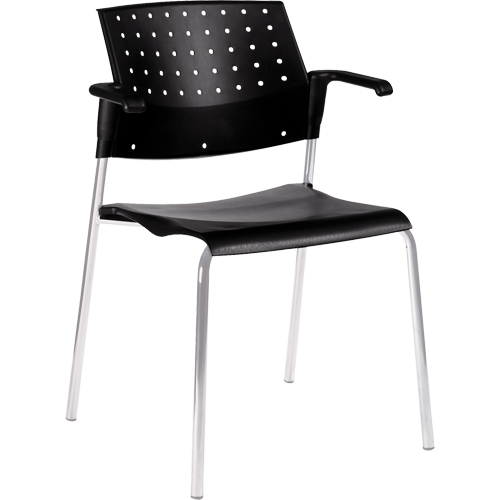 Stacking Chairs, Plastic, 33" High, 300 lbs. Capacity, Black Seagulf Marine Industries Inc.