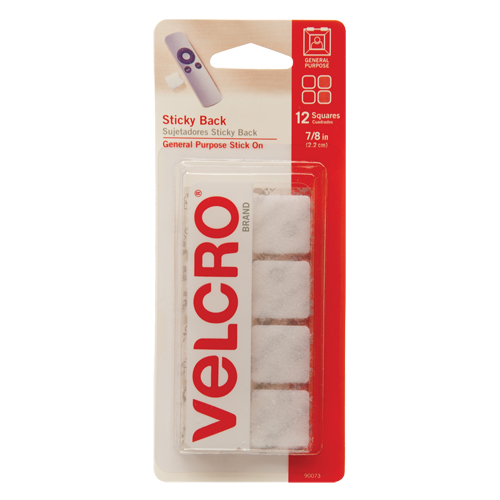 Fastener Squares, Hook & Loop, 7/8" Dia., Adhesive, White Seagulf Marine Industries Inc.