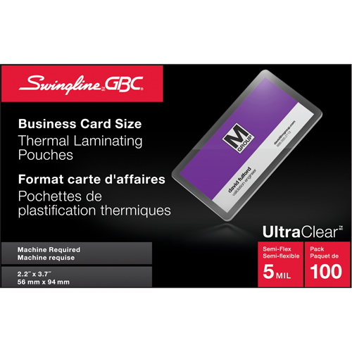 Swingline UltraClear Laminating Business Card Pouches Seagulf Marine Industries Inc.