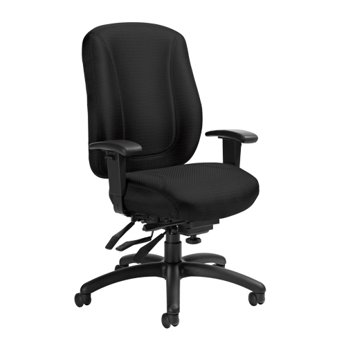 Chaise Overtime &agrave; dos &eacute;lev&eacute;, Tissu, Noir, Capacit&eacute; 300 lb Seagulf Marine Industries Inc.