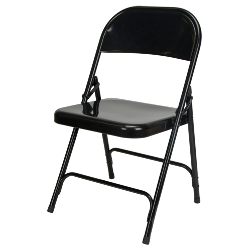 Chaise pliante, Acier, Noir, Capacit&eacute; 300 lb Seagulf Marine Industries Inc.