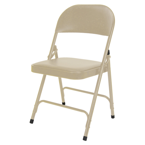 Chaise pliante rembourr&eacute;e en vinyle, Acier, Beige, Capacit&eacute; 300 lb Seagulf Marine Industries Inc.