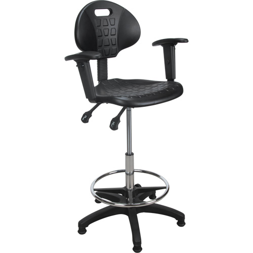 Heavy-Duty Ergonomic Stool with Adjustable Arm Rests, Stationary, Adjustable Height, 250 lbs. Capacity Seagulf Marine Industries Inc.