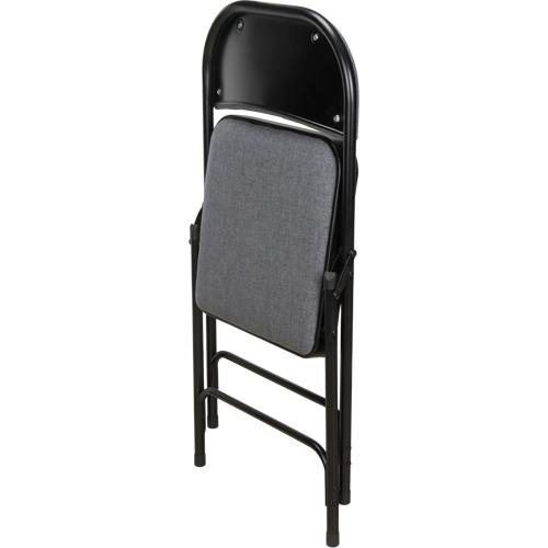 Deluxe Fabric Padded Folding Chair, Steel, Grey, 300 lbs. Weight Capacity Seagulf Marine Industries Inc.