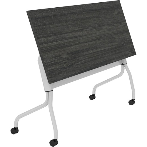 Newland Flip-Top Training Table, 24" L x 60" W x 29-1/2" H, Dark Brown Seagulf Marine Industries Inc.