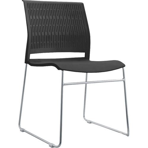 Chaises empilables, Polypropyl&egrave;ne, Hauteur 32-3/8", Capacit&eacute; 250 lb, Noir Seagulf Marine Industries Inc.