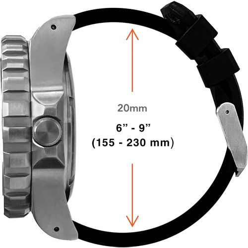 Grande montre automatique de plong&eacute;e, Num&eacute;rique, &agrave; piles, 41 mm, Noir Seagulf Marine Industries Inc.